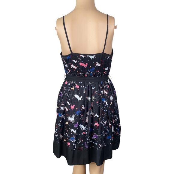 Y2K Erin Fetherston Black Rabbit Bunny Print Novelty Slip Dress SZ S - Picture 8 of 9